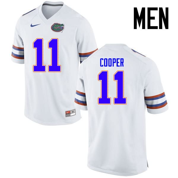 Men's NCAA Florida Gators Riley Cooper #11 Stitched Authentic Nike White College Football Jersey VFX2665MK